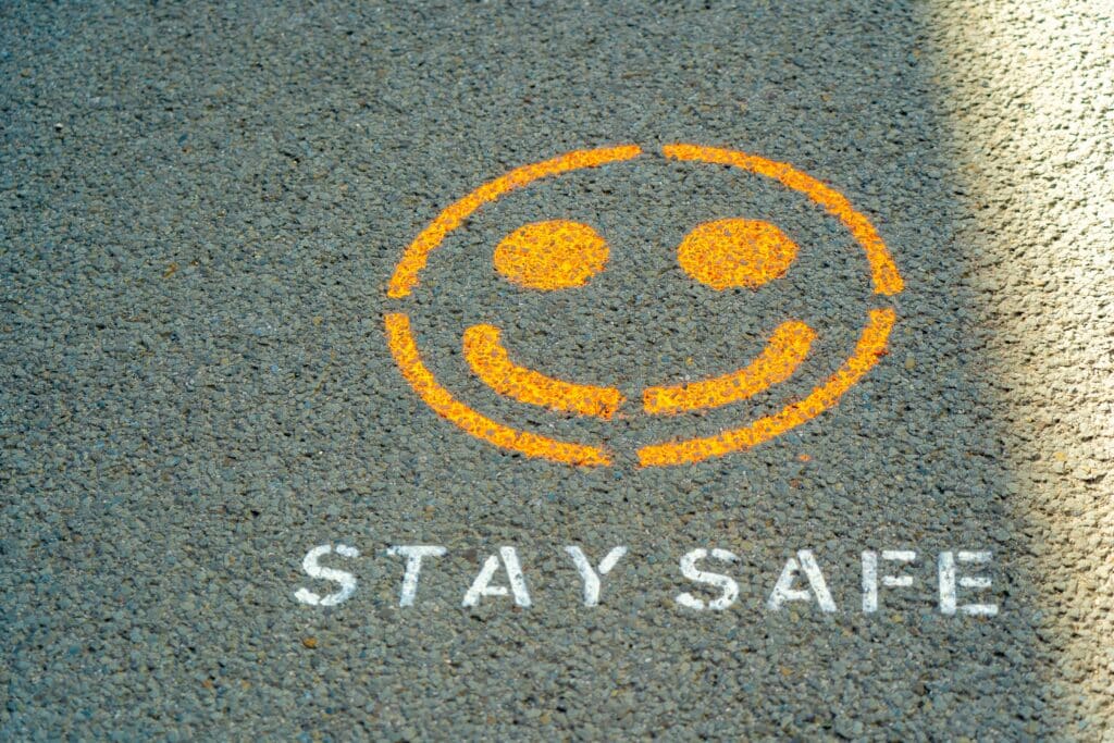 stay safe painting on the gorund during covid-19 lockdowns