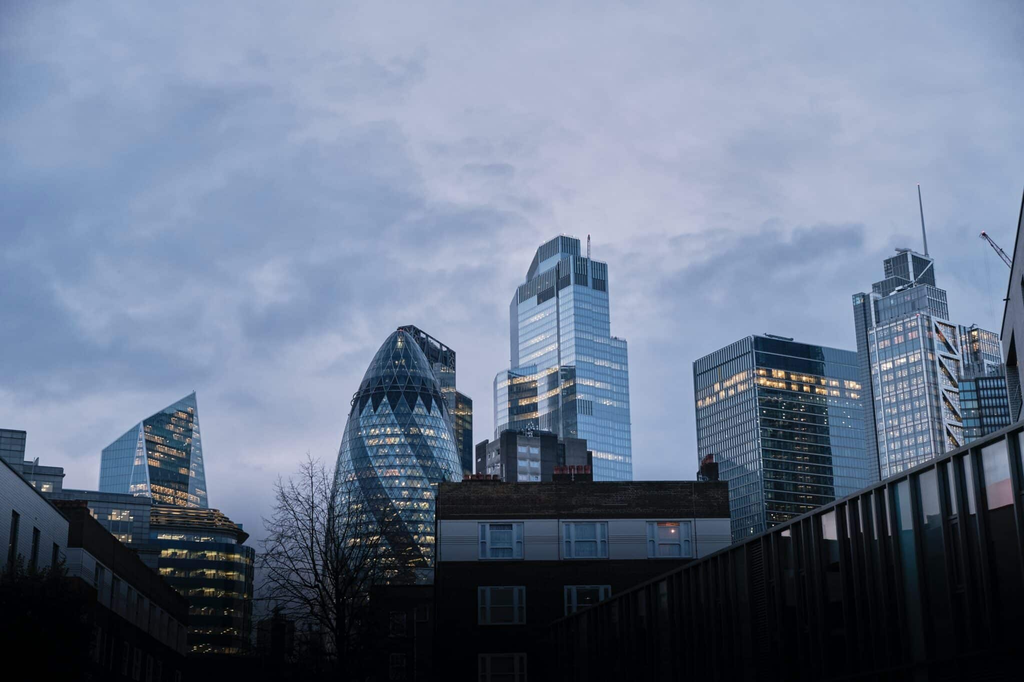 view of london financial district